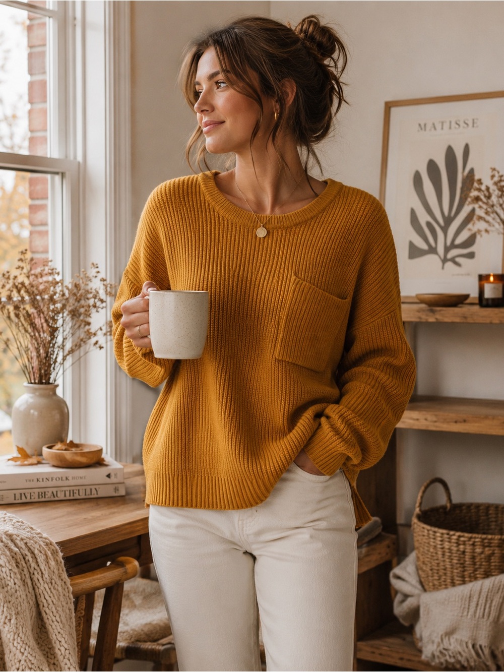 Madewell Thompson Pocket Autumn Skandi  Crew Neck Sweater Size M